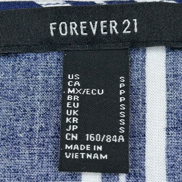 Forever 21 Women's Juniors Striped Cami Mini Dress Size Small Blue White Stripes - Picture 3 of 10